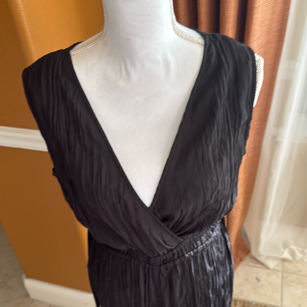 Zara Wrinkled black Jumpsuit New